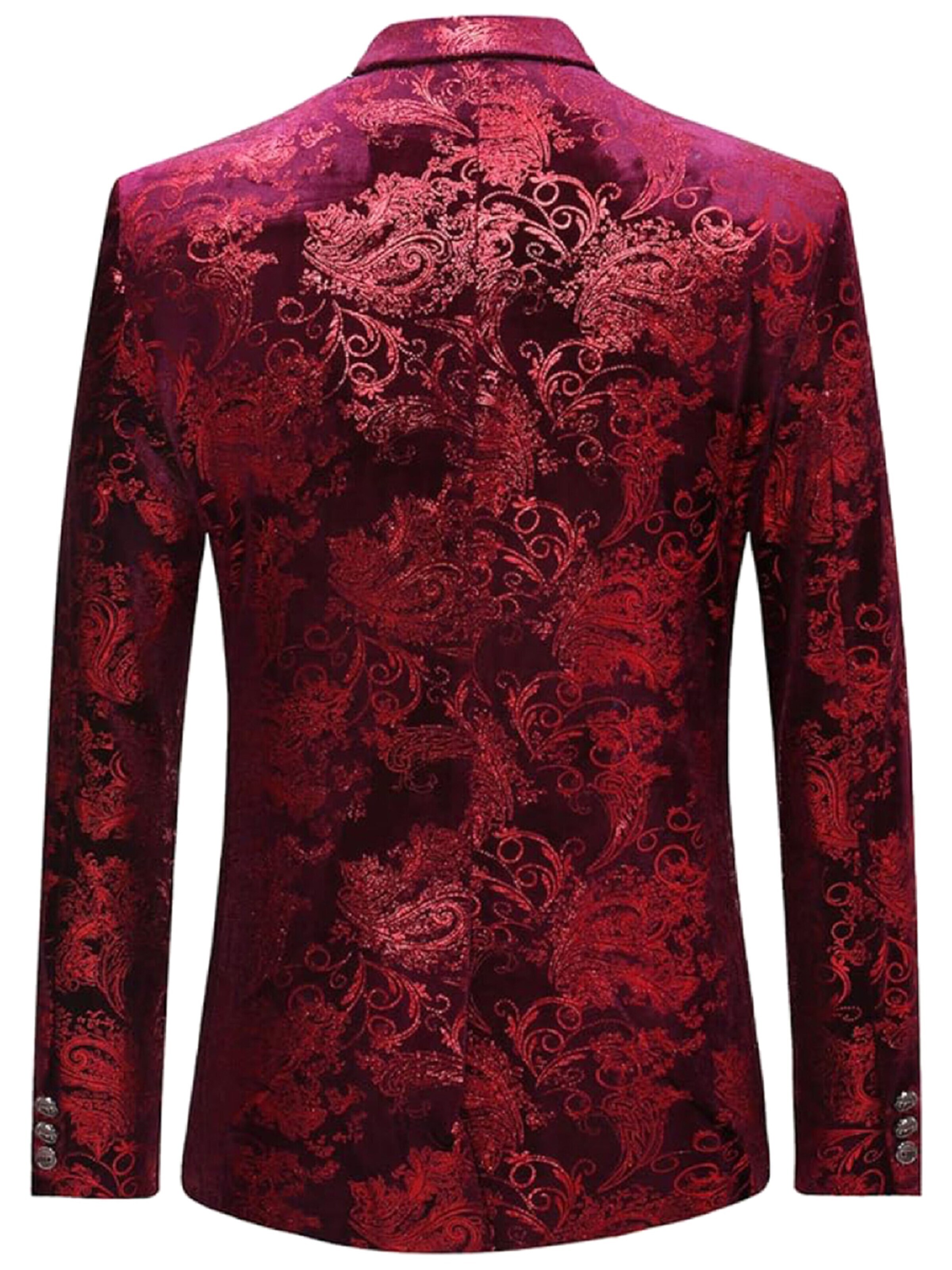 YOUTHUP Slim fit Suit Jacket 'Goldglanz' in Red