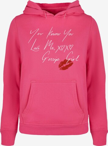 ABSOLUTE CULT Sweatshirt 'Gossip Girl - You Know You Love Me' in Pink: predná strana