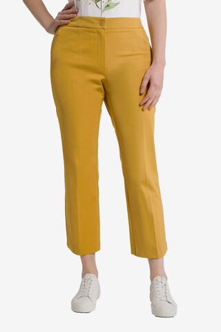 Regular Pantalon à plis Ulla Popken en jaune : devant
