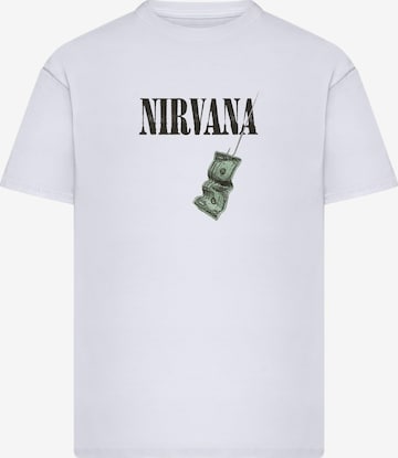 Merchcode - Camisa 'Nirvana Nevermind Dollar' em branco: frente