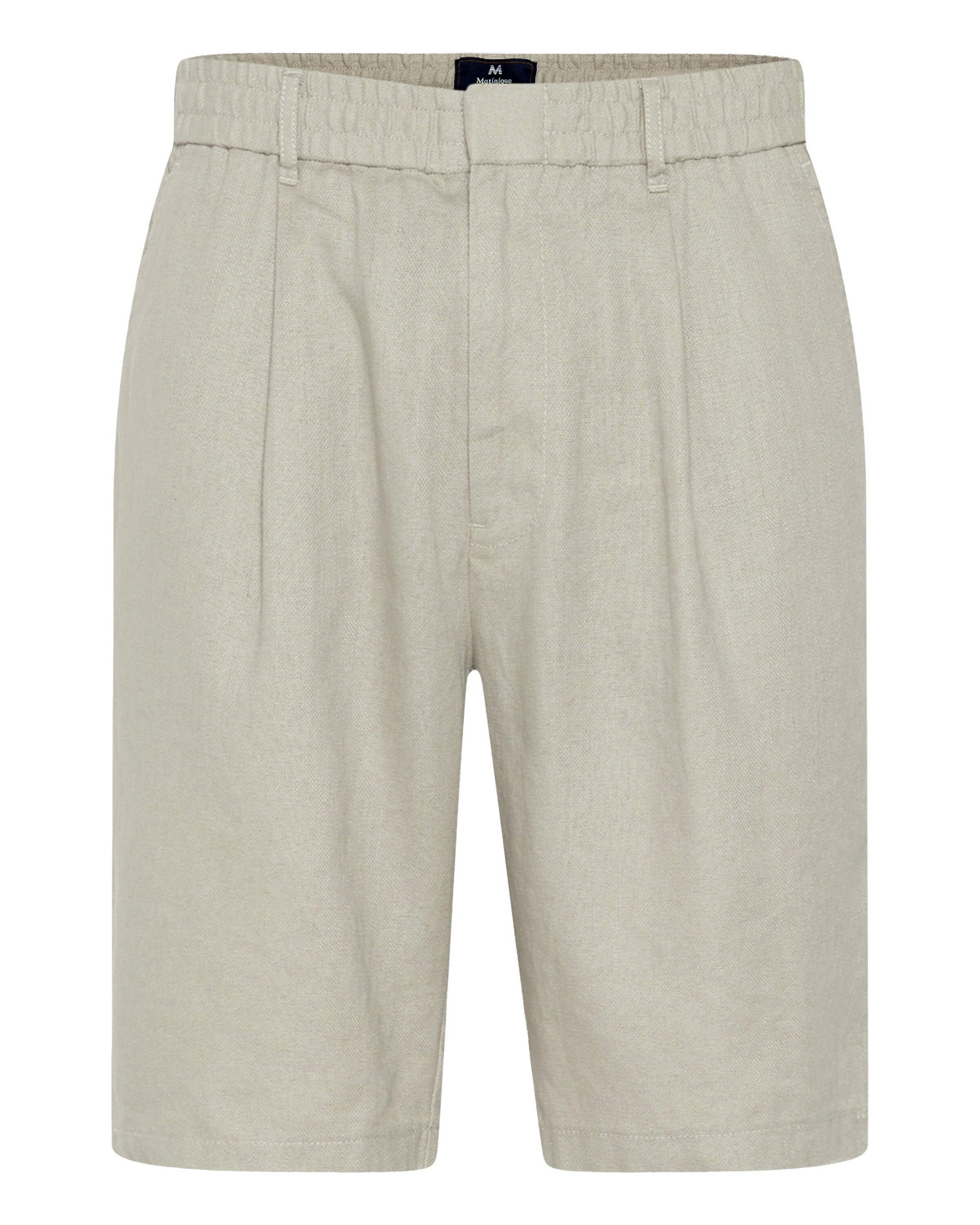 Matinique regular Bukser med lægfolder 'Fisher' i beige: forside