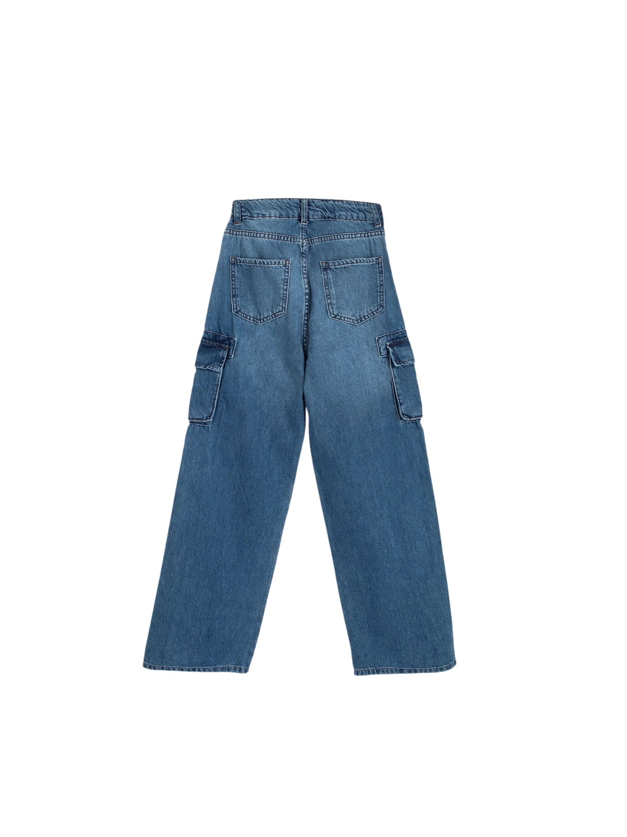 Solang Regular Hose Denim-Cargo-Hose mit Cargotaschen in Blau