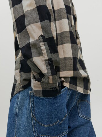 JACK & JONES Slim fit Overhemd 'Gingham' in Grijs