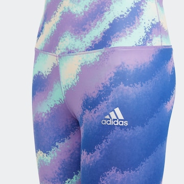 Skinny Pantalon de sport 'Dance Aeroready High-Waisted Printed' ADIDAS SPORTSWEAR en bleu