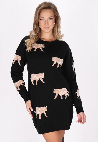 faina - Vestido de punto en negro: frente
