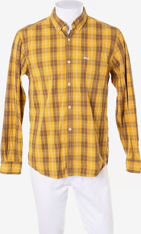 s.Oliver Button Up Shirt in L in Yellow: front