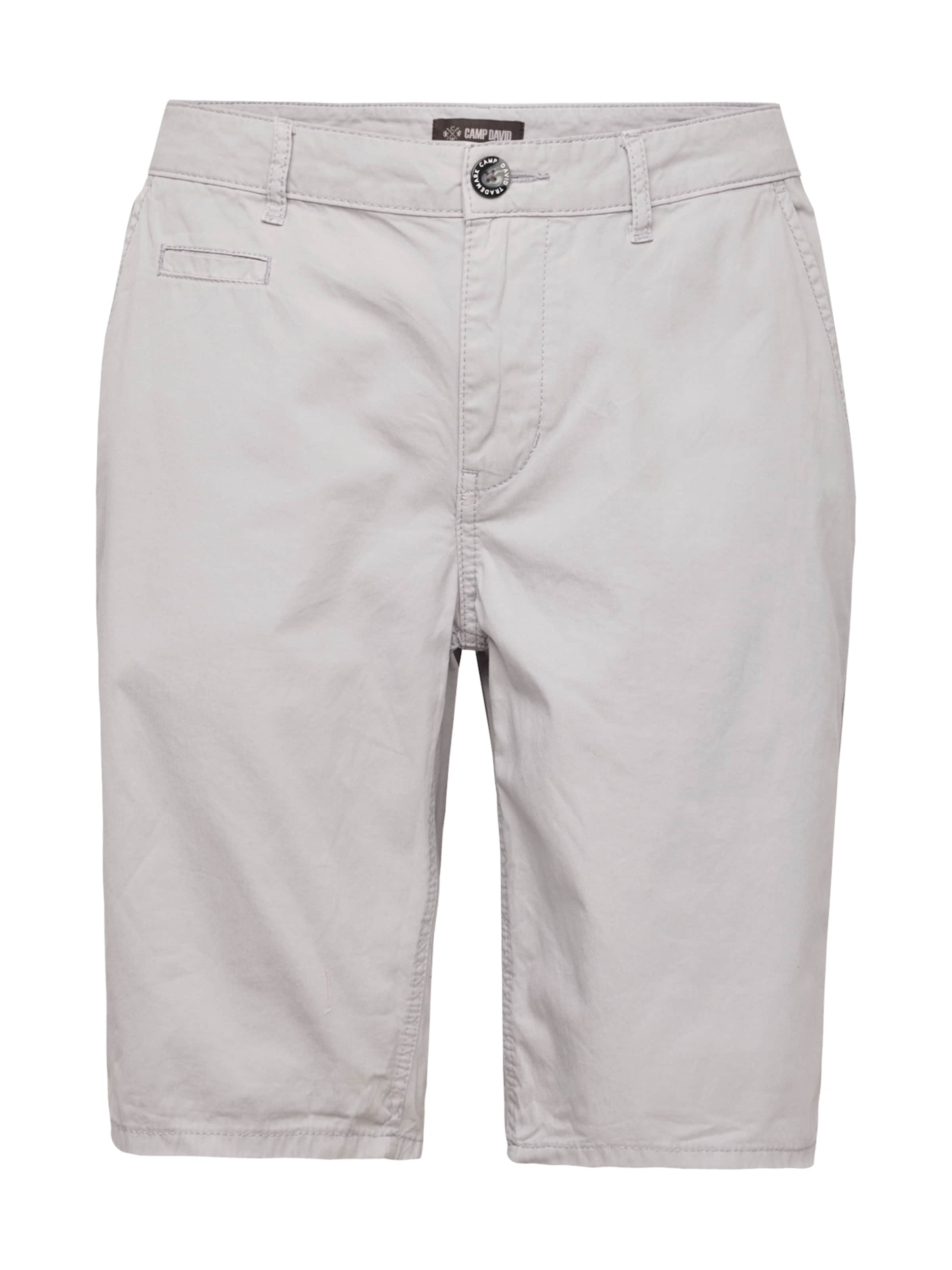 CAMP DAVID Regular Chino Pants in Grey: front