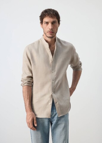 MANGO MAN Regular fit Button Up Shirt 'Chennai' in Beige: front