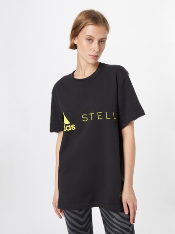 ADIDAS BY STELLA MCCARTNEY Λειτουργικό μπλουζάκι 'Logo' σε μαύρο: μπροστά