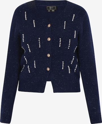 faina Knit Cardigan in Blue: front