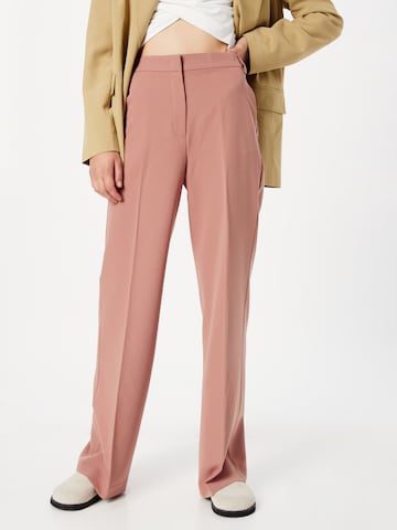 Sisley Wide leg Pleated Pants in Pink: front