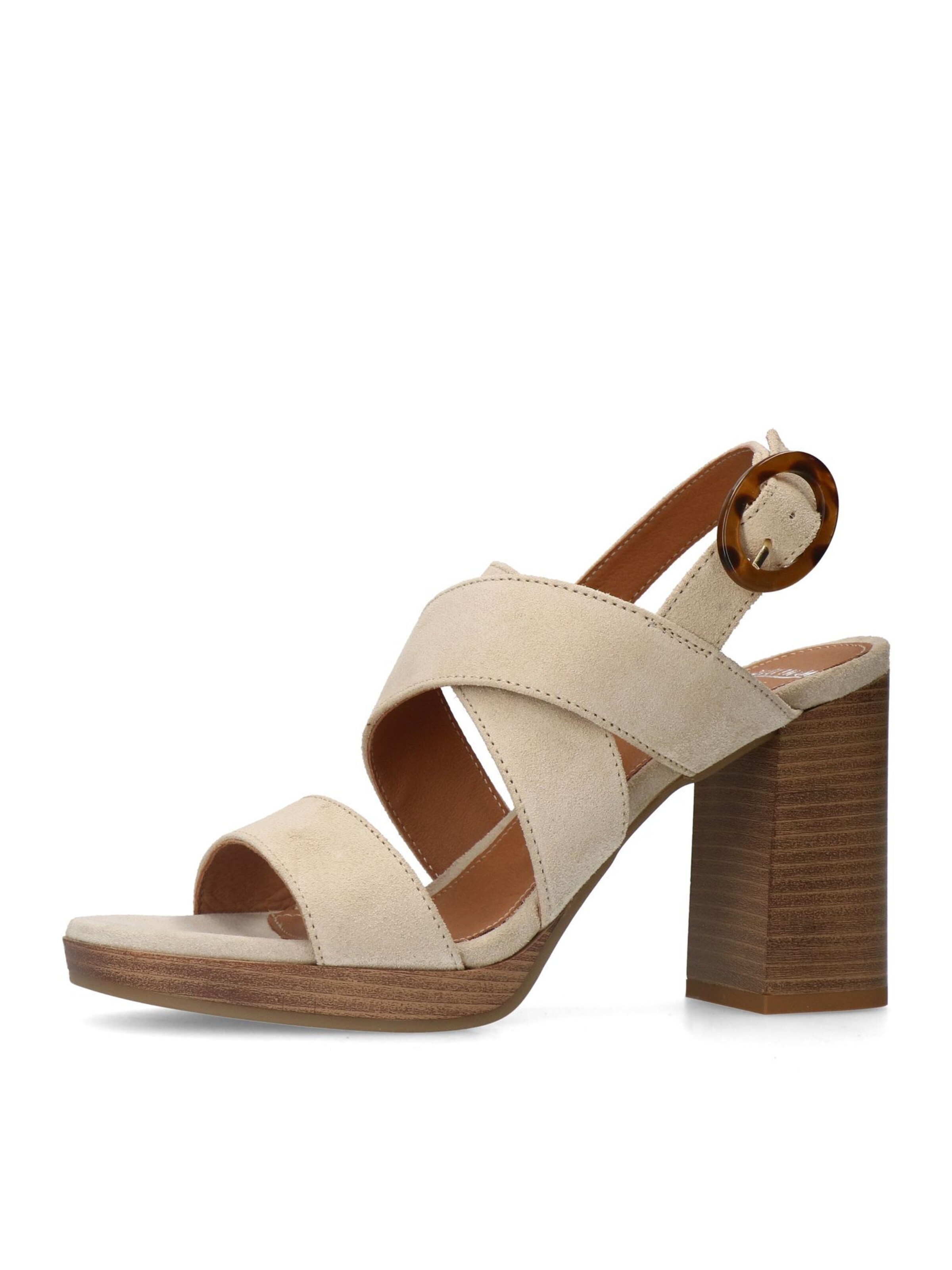 MANFIELD Sandale in Beige: Vorderseite
