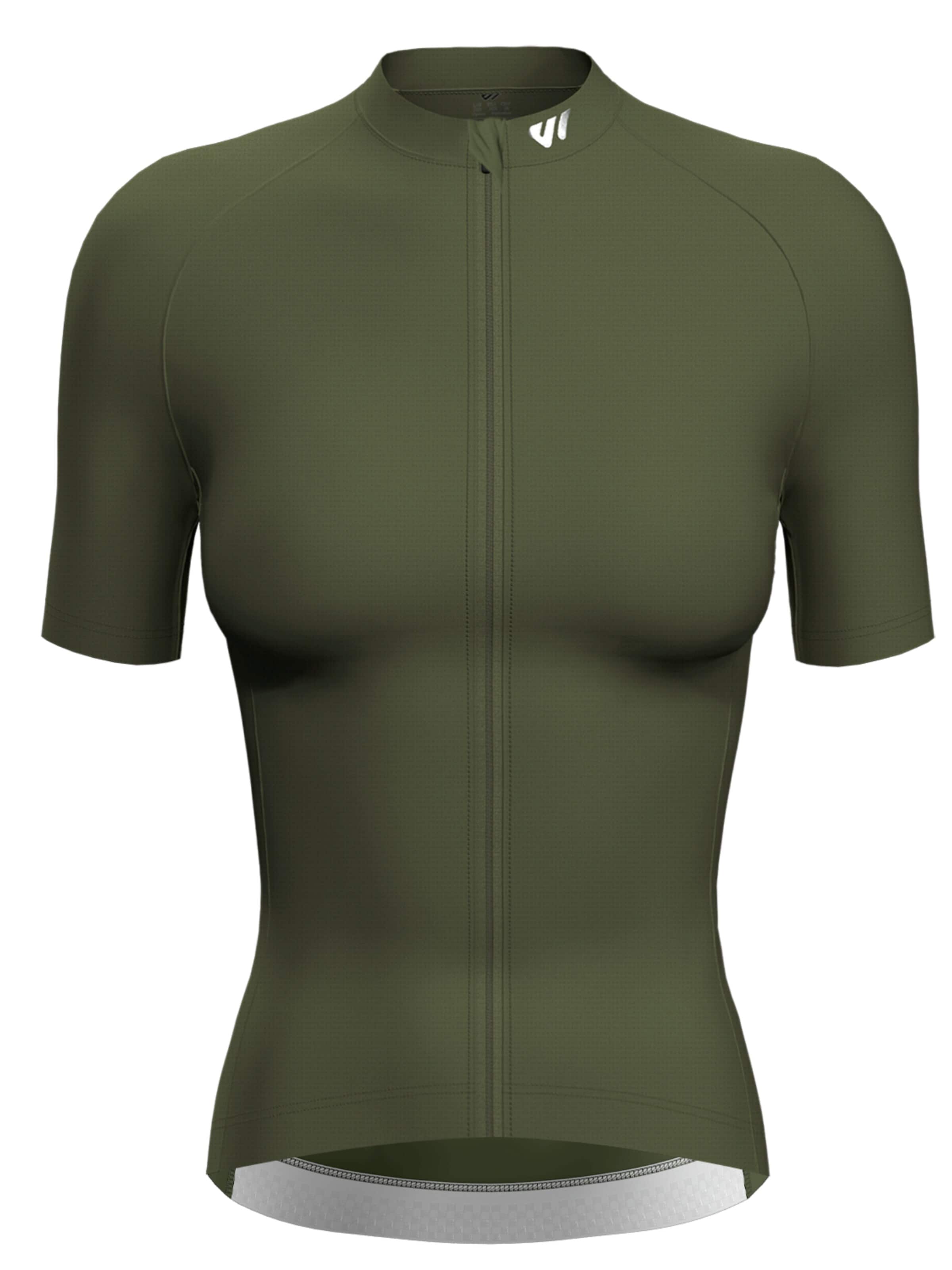 WULIBIKE Jersey 'Wulibike Damen Radtrikot Classic Kurzarm Olivgrün' in Green: front