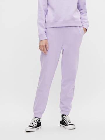 PIECES Tapered Trousers 'Chilli' in Purple: front