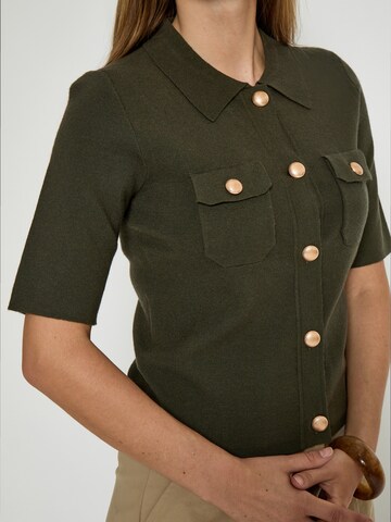 Peppercorn Gebreid vest 'Kaylee' in Groen