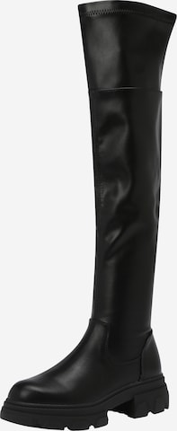 BULLBOXER Over the Knee Boots in Black: front