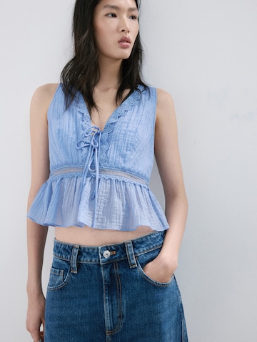 MANGO Blúz 'ELENA' - kék: elől