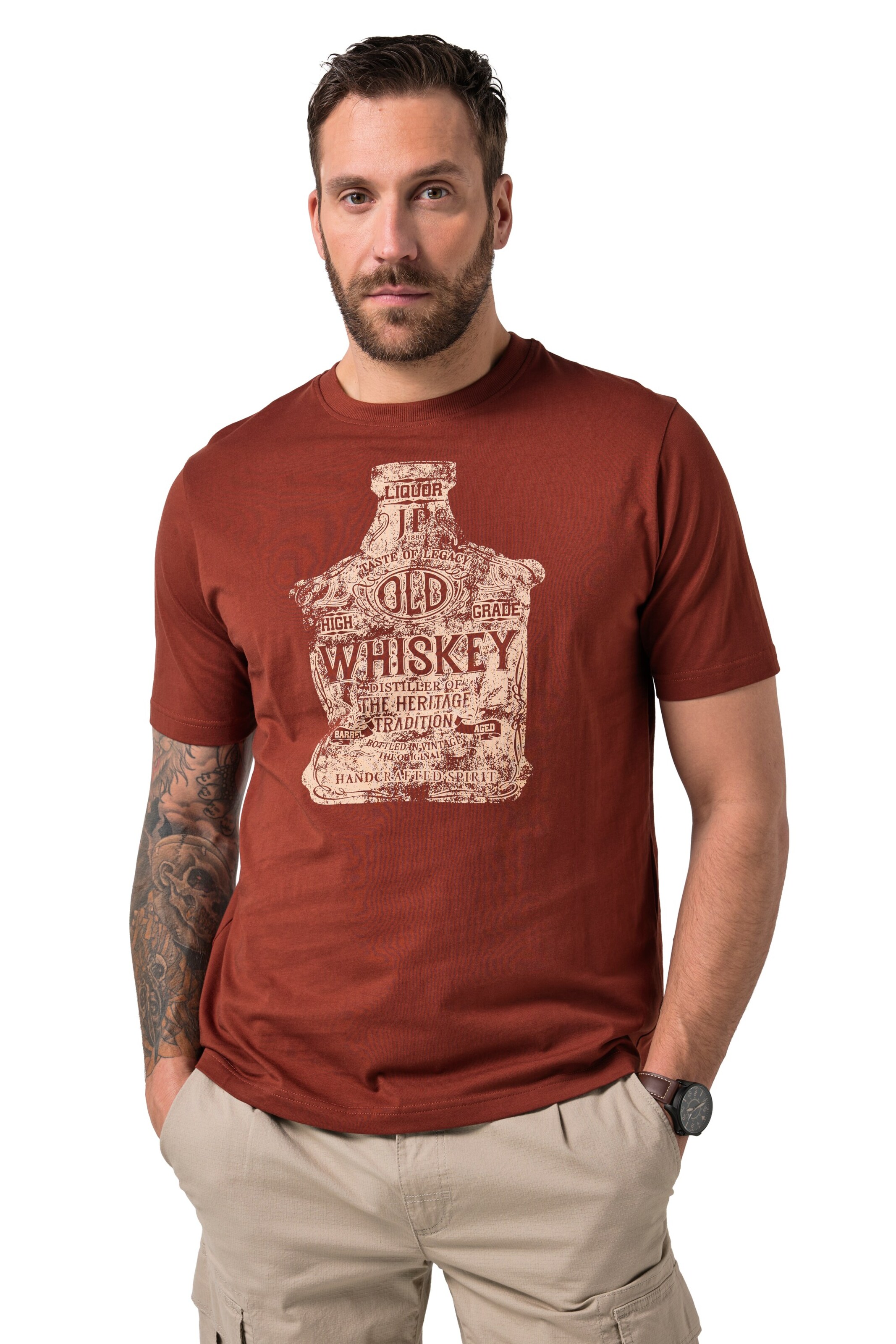 JP1880 Shirt in Rood: voorkant