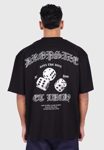 Dropsize Shirt 'Roll The Dice' in Zwart: voorkant