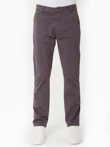 Organication Slimfit Hose in Grau: Vorderseite
