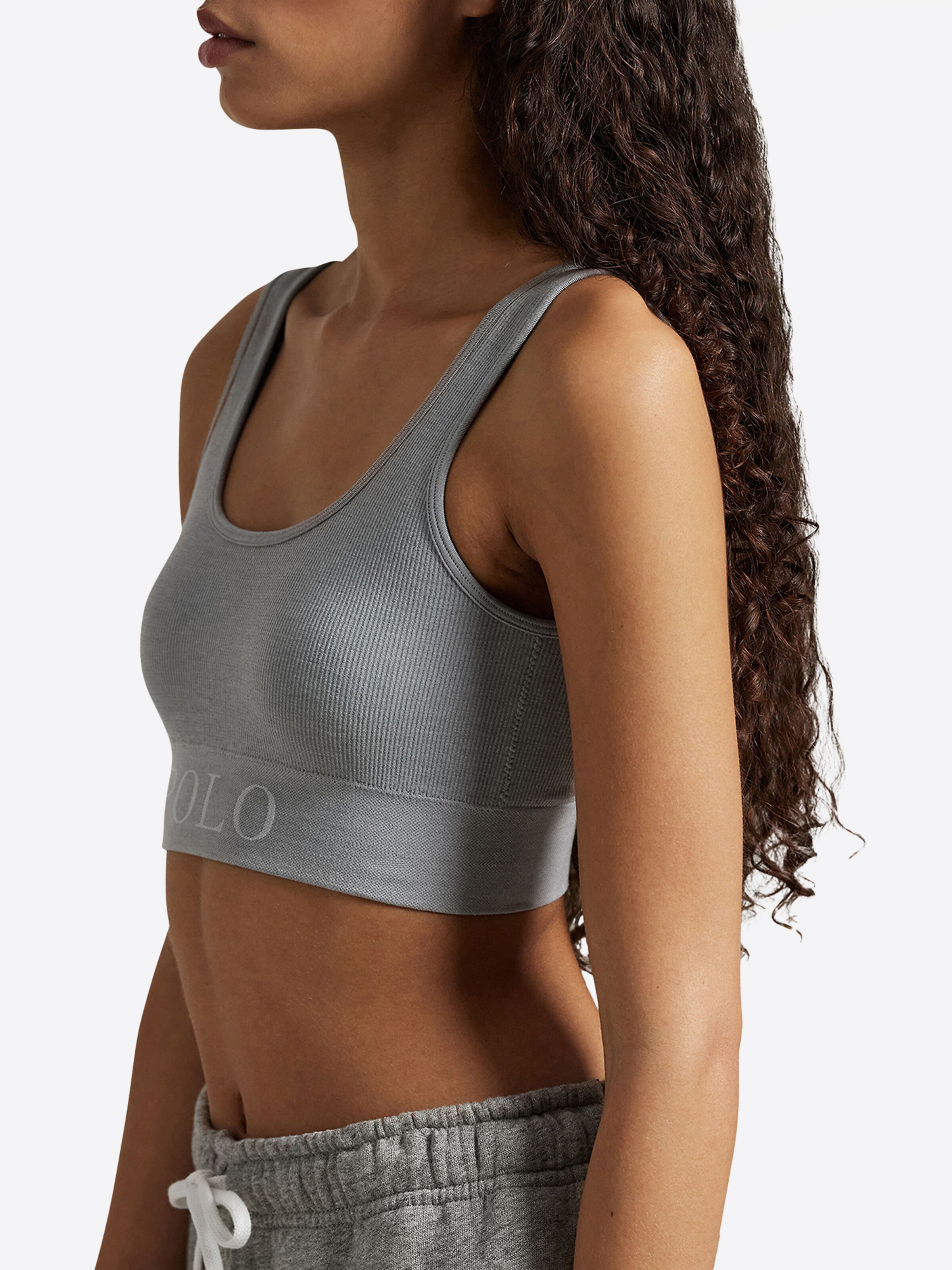 Bustier Soutien-gorge ' Ribbed Seamless ' Polo Ralph Lauren en gris