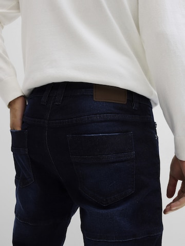 bonprix Slimfit Cargojeans in Blau