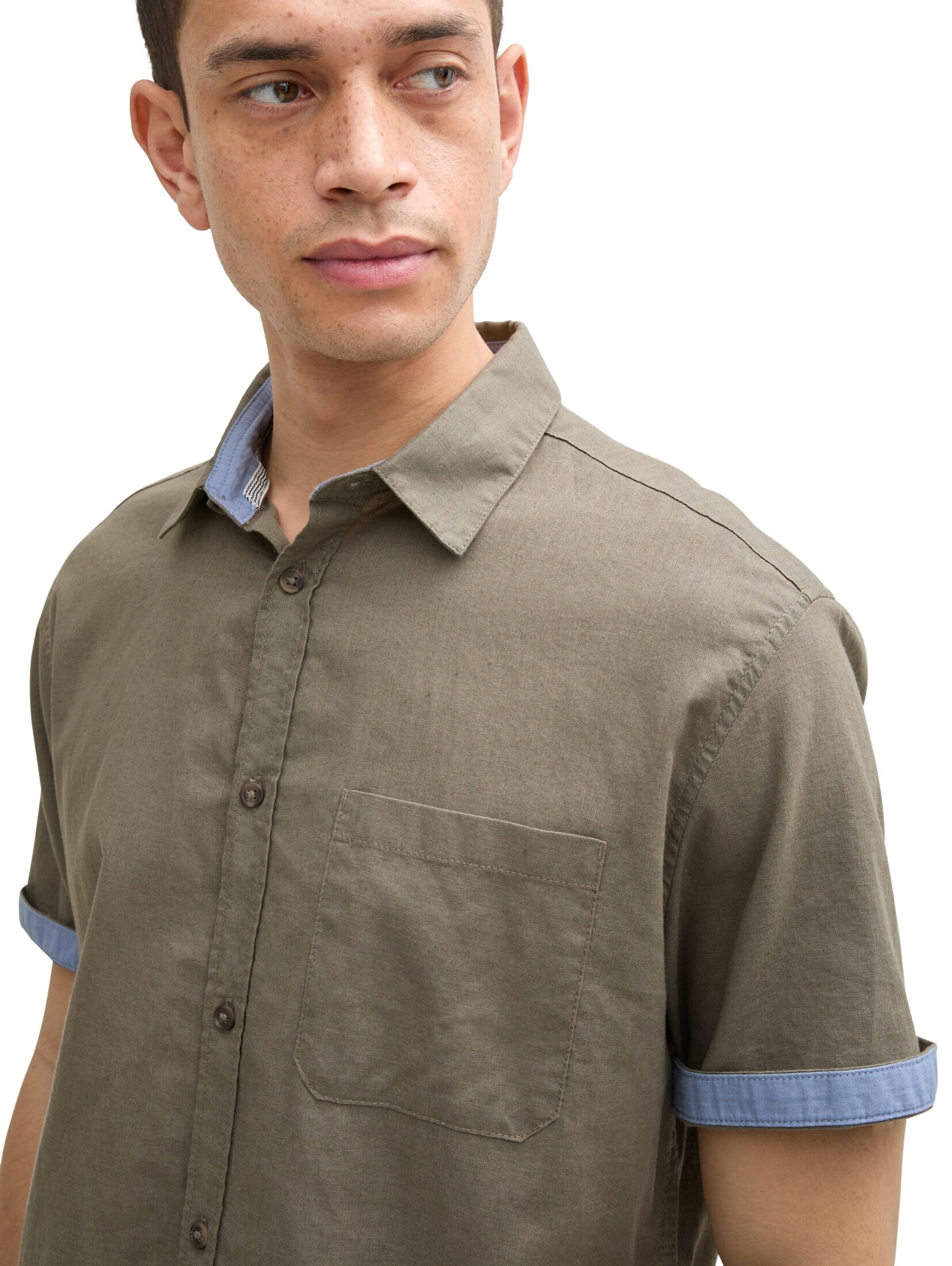 TOM TAILOR Regular fit Button Up Shirt in Green