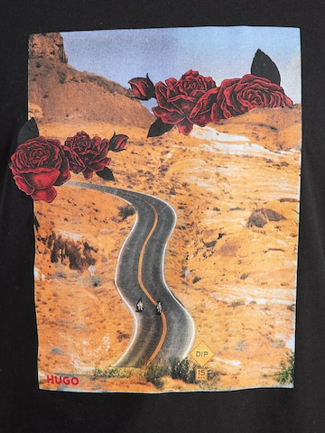 HUGO Тениска 'Dikerd' в черно