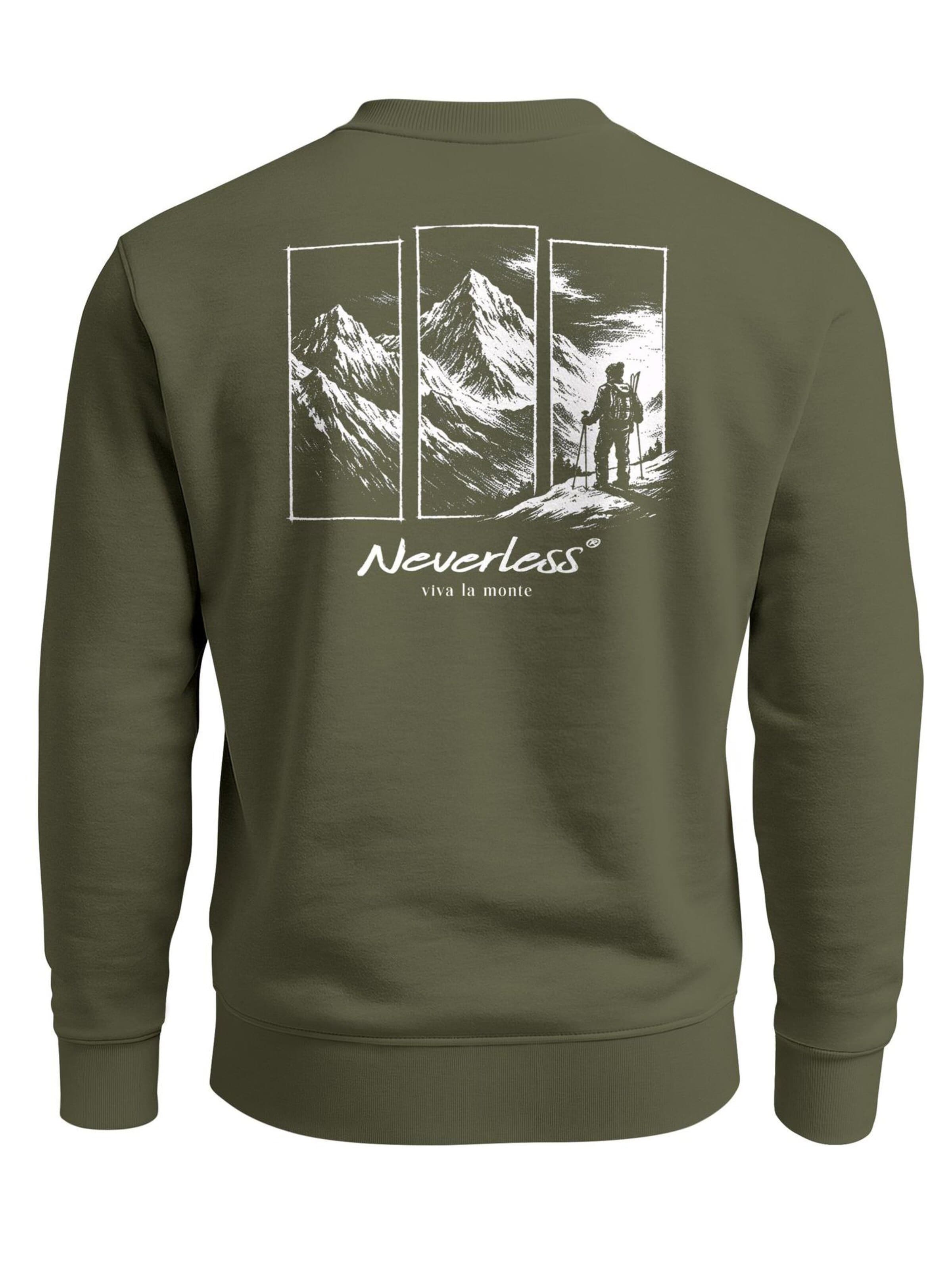 Neverless Sweatshirt 'viva la monte'‌‌‌‌‌‌‌ in Grün