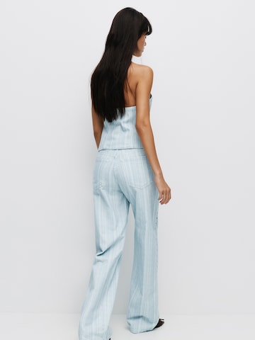 Wide Leg Jean Pull&Bear en bleu