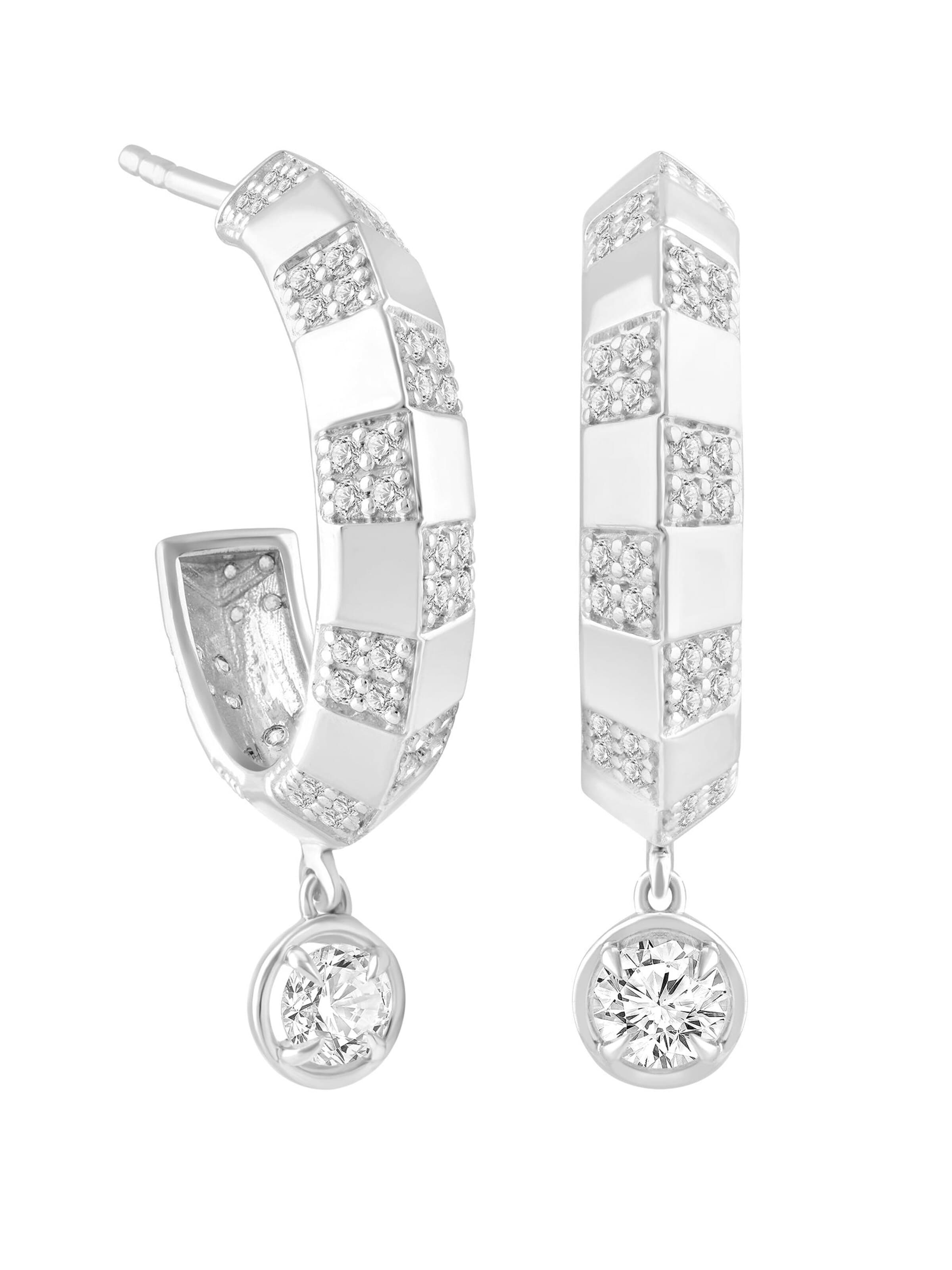 ETHISHER DIAMANTEN Ohrringe‌‌‌‌ in Silber: Vorderseite