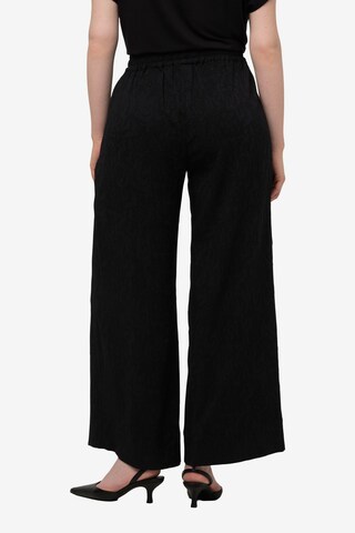 Ulla Popken Wide leg Pleat-Front Pants in Black