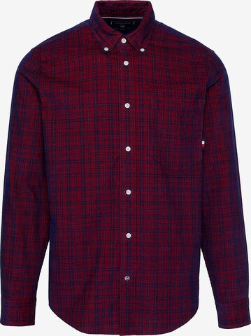 TOMMY HILFIGER Regular fit Button Up Shirt 'Tartan' in Red: front