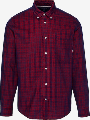 TOMMY HILFIGER Button Up Shirt 'Tartan' in Red: front