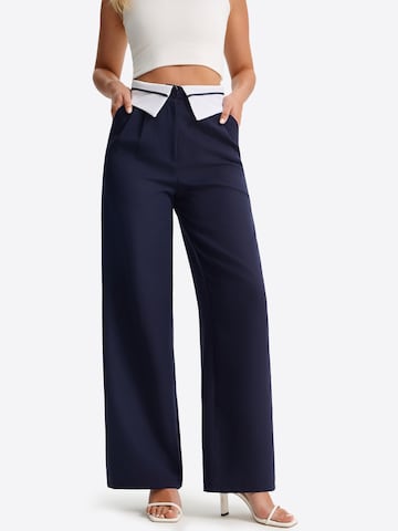Imily Bela Wide leg Bandplooibroek in Blauw: voorkant