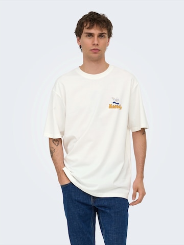 Only & Sons T-shirt 'ONSFRED MARCOS' i vit: framsida