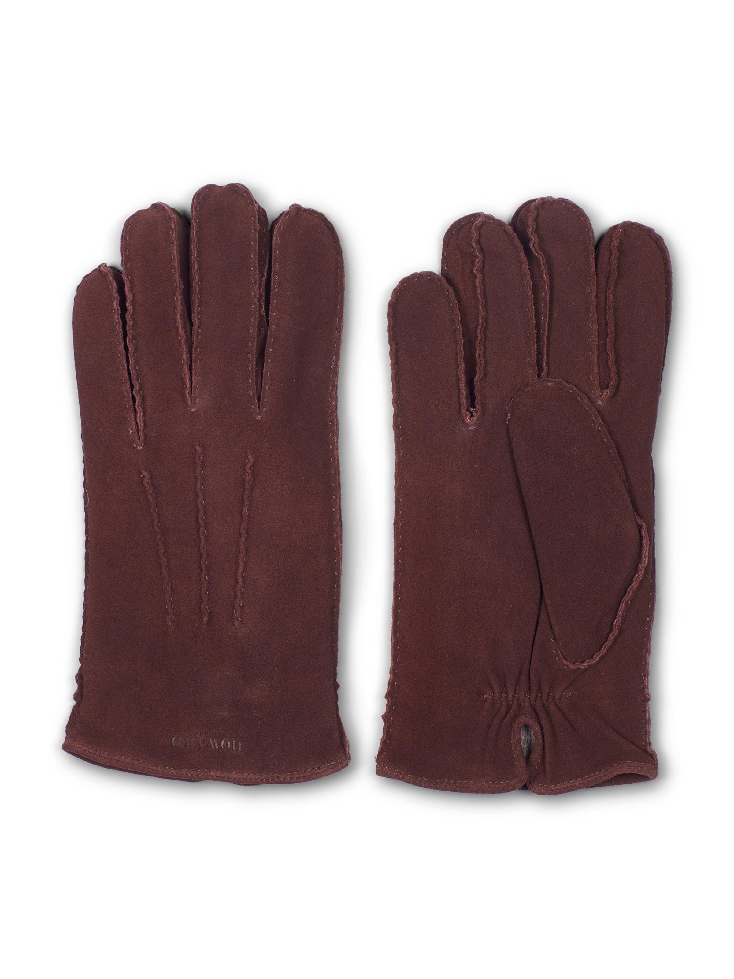 Howard London - Guantes con dedos 'Leather Gloves Sander Brown' en marrón: frente