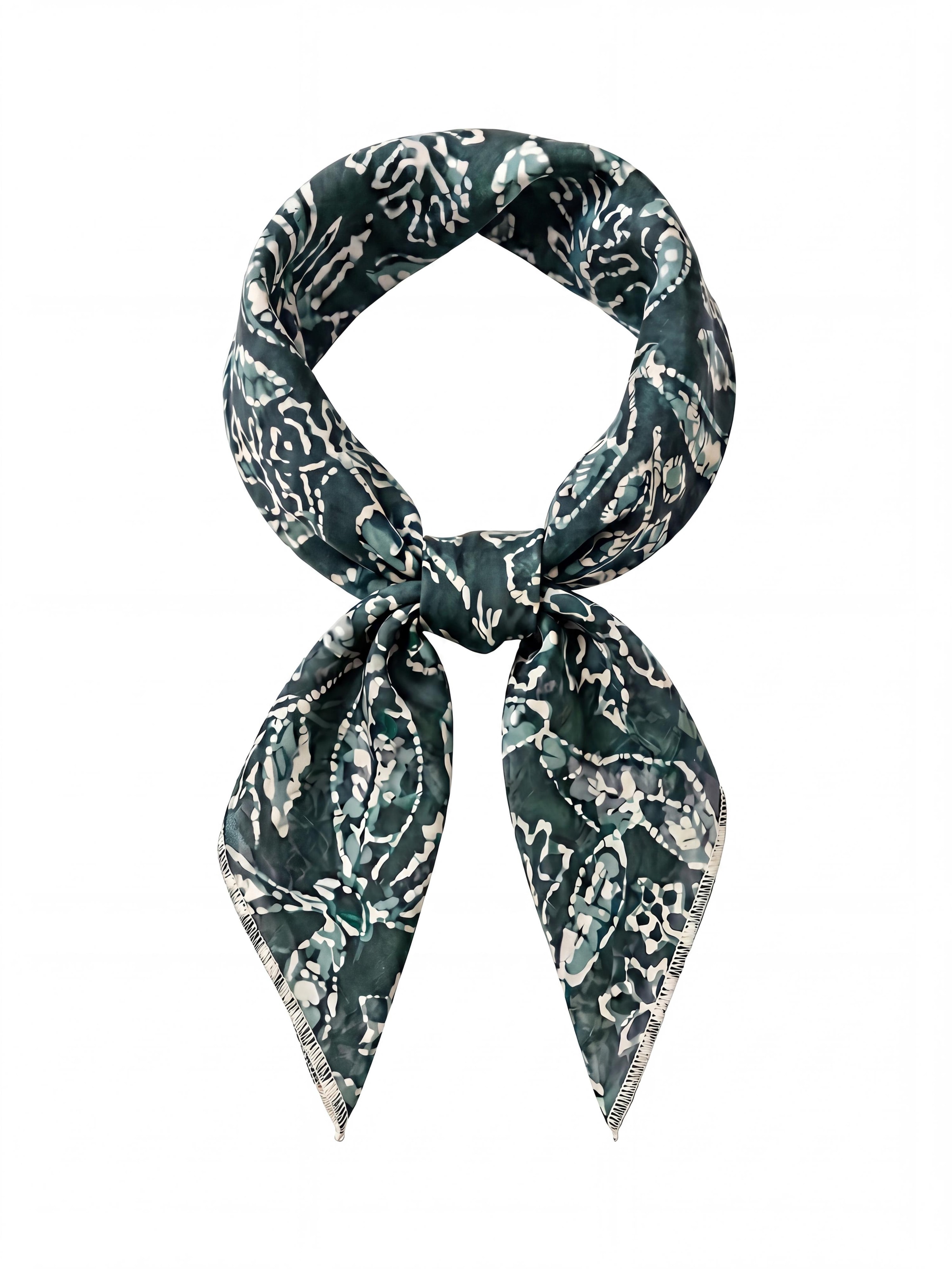wundabaa Scarf 'Voile Bandana 65 x 65' in Green: front