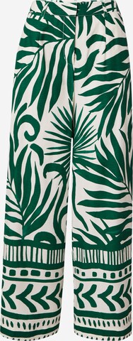 WHITE STUFF Szeroka nogawka Spodnie 'Lucinda' w kolorze zielony: przód