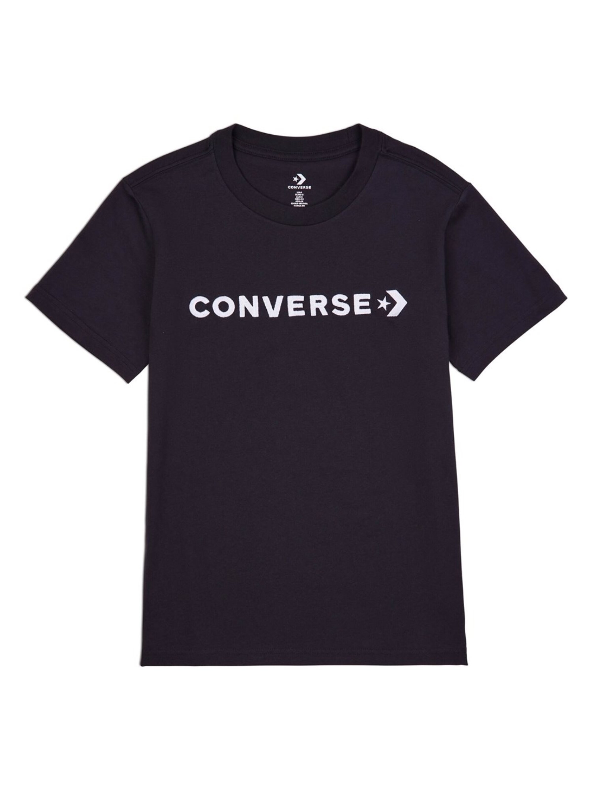 CONVERSE Shirt 'Glossy Wordmark'‌‌‌‌‌‌‌‌ in Schwarz: Vorderseite