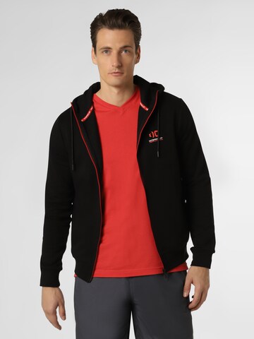 Ocean Cup Zip-Up Hoodie in Black: front