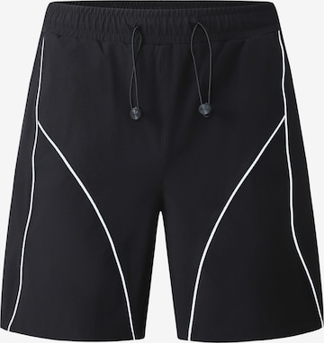YOUTHUP Loose fit Workout Pants 'Leuchtfeuer' in Black: front