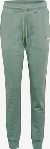 Hummel Tapered Workout Pants in Green: front