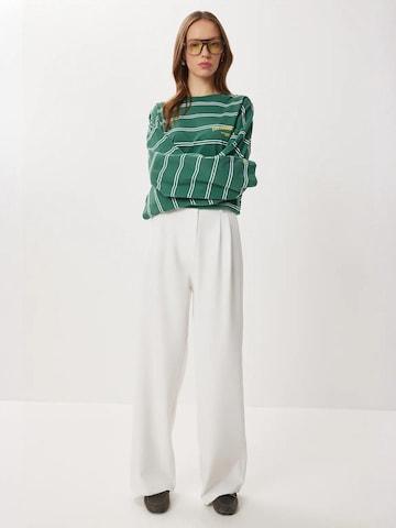 Happiness İstanbul Wide leg Pleat-Front Pants in White