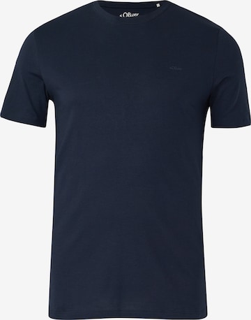 s.Oliver Men Tall Sizes Shirt in Blue: front