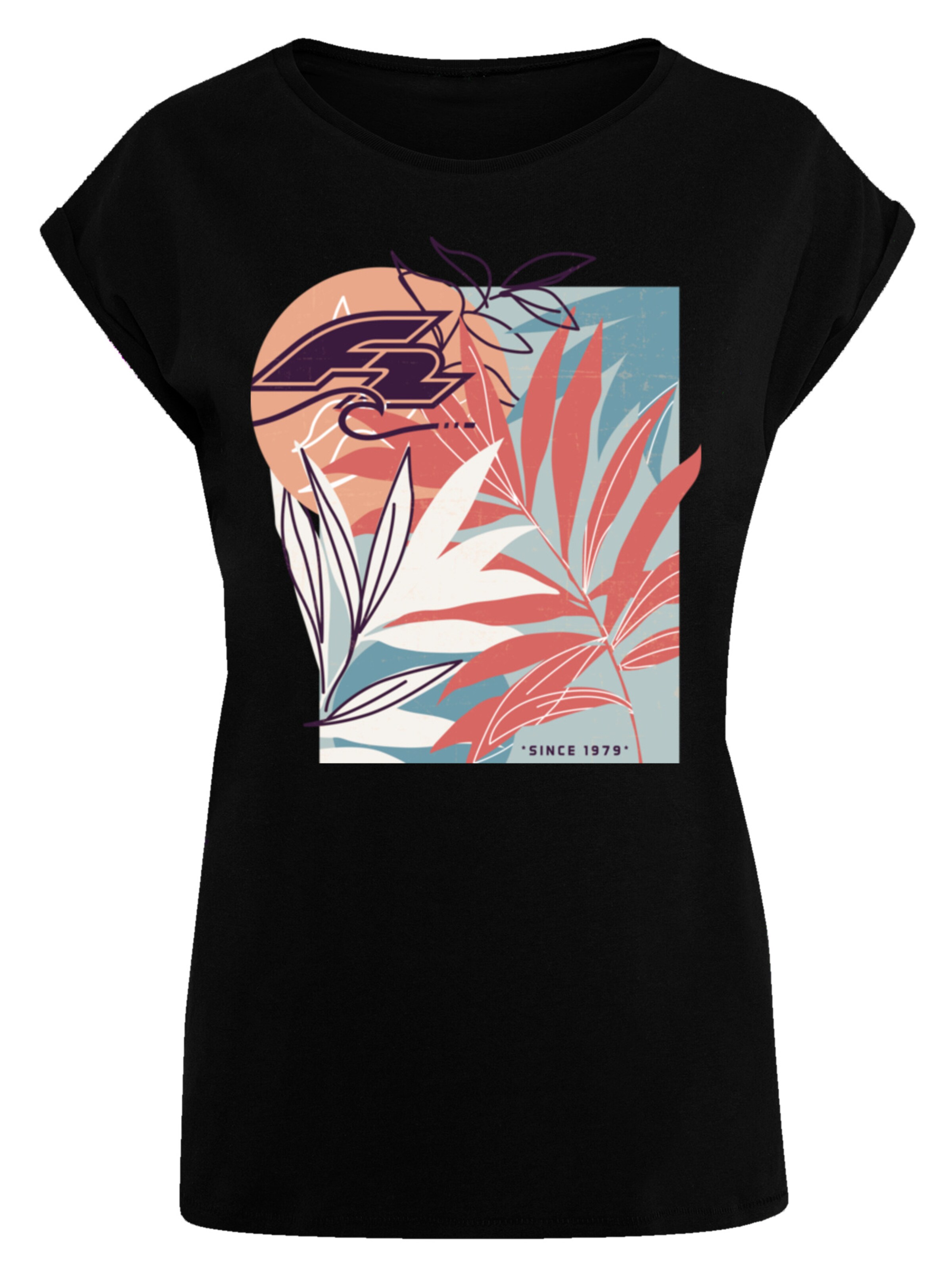F2 T-Shirt 'Beach Vibes Sommer Style' in Schwarz: Vorderseite