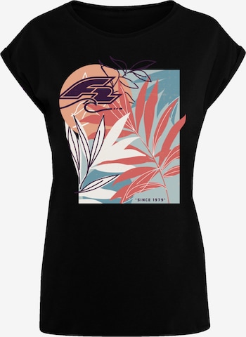 F2 T-Shirt 'Beach Vibes Sommer Style' in Schwarz: Vorderseite