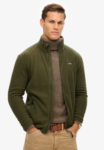 Superdry Fleece jas in Groen