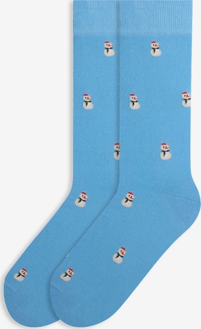Von Jungfeld Socks 'mit Weihnachtsmotiven' in Blue: front