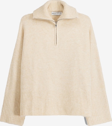 Pull-over Bershka en beige : devant